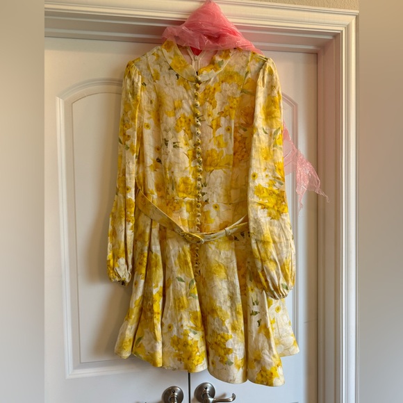 ZIMMERMANN WONDERLAND FLORAL BELTED MINI DRESS - SIZE 4 - NWOT - Picture 6 of 10